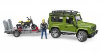 Bruder 02589 Внедорожник Land Rover с мотоциклом Ducati и фигуркой